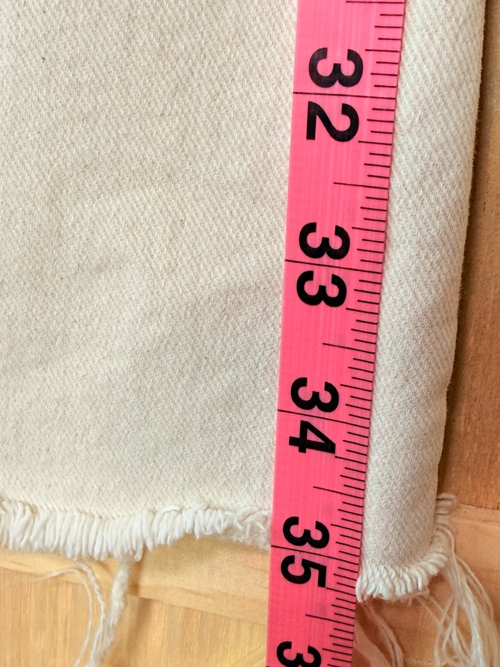 Zara Cream Cropped Raw Hem Wide Leg Jeans High Rise Stretch Denim Size‎ 6 - Picture 6 of 10